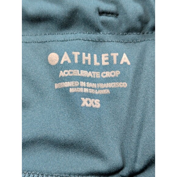 Athleta Accelerate Crop Leggings Womens XXS Teal Athletic Running Pocket - Picture 5 of 11
